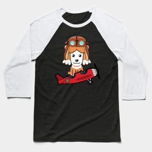 Cute poodle is in a vintage plane Baseball T-Shirt